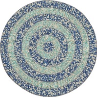 Grand napperon rond en polyester rose de forme vintage pour l'intérieur et l'extérieur du centre de la table à manger tapis décoratif pour la maison