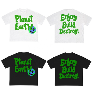 Camisetas gráficas con logotipo personalizado, camisetas para hombre, camiseta blanca de manga corta de algodón con cuello redondo de gran tamaño, camiseta informal de verano con estampado de soplo 3D - Product Image 3