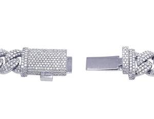 Diamante de moissanita redondo de alta calidad en plata de ley S925 Cadena de eslabones cubanos chapada en dos tonos para hombres - Product Image 5