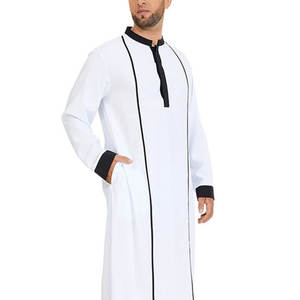 2025 Venta caliente manga larga hombres Thobe ropa islámica árabe Jubba transpirable característica nuevo diseño diferentes colores Tallas grandes - Product Image 6