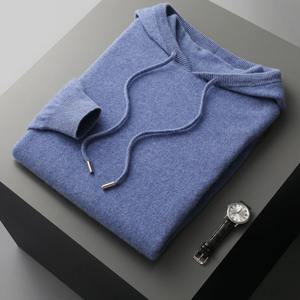 100% pull en laine mérinos hommes O cou hauts pullover une pièce prêt-à-porter automne hiver couleur unie pull polyvalent basiques - Product Image 1