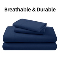 Usine Premium Pas Cher Confortable 100% Coton Draps Respirant Durable Bleu Marine Drap Plat pour Hôtel Spa Maison Hôpital