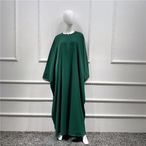Vestido modesto de estilo árabe islámico bonito para mujer Abaya Khimar manga de murciélago Burqa caftán bata patrón sólido ropa de oración Turquía - Product Image 4