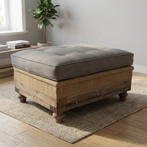 Silla de Ocio Hecha a Mano con Madera Sólida Reciclada de Teca, Diseño Industrial Ecológico, con Funda de Algodón para Sala de Estar - Product Image 3