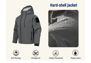 Veste coupe-vent unisexe imperméable avec logo personnalisé OEM, taille plus, fermeture éclair, capuche, pour la randonnée en plein air - Product Image 6