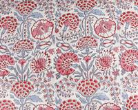 Tendance 2025 Pigeon bleu flamant rose indien main bloc imprimé coton tissu tissu par la cour vêtements pour femmes rideaux