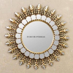 Espejo de pared de diseñador de flores de Metal de primera calidad con recubrimiento en polvo de Color blanco llamativo para decoración de interiores de hogar y Hotel - Product Image 6