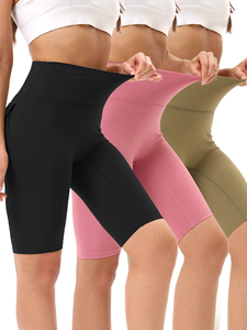 Mallas de Yoga para mujer, pantalones cortos de cintura alta para Fitness, secado rápido, ciclismo, entrenamiento, gimnasio, pantalones cortos deportivos transpirables con bolsillo en el trasero - Product Image 3