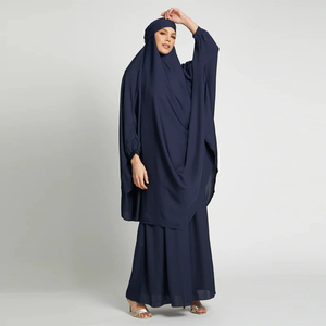 Luxury Islamic Women Abaya <b>Dress</b> Cotton Polyester Floor Length High Neck Four-Way Stretch <b>Long</b> Sleeve Breathable Modest Wear - Product Image 3