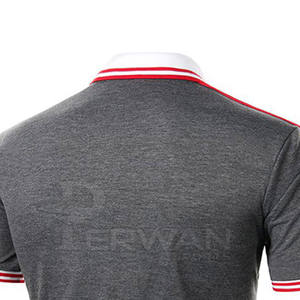 เสื้อโปโลผู้ชายผ้าฝ้าย100% ออกแบบเองได้, เสื้อโอเวอร์ไซส์ใส่สบายเนื้อผ้าถักลายสีพื้นสไตล์ใหม่ - Product Image 6