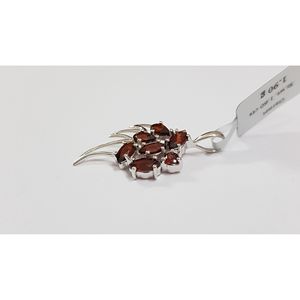 Handmade 925 Sterling Silver <b>Garnet</b> Pendant for Women Shah Gems' Religious Charm with Amethyst and Pearl Numbered Pattern - Product Image 1
