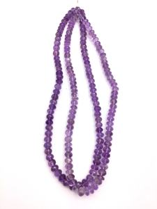 Collier de perles de boule facettées en améthyste naturelle, pierre précieuse de guérison pour la fabrication de bijoux fins - Product Image 5