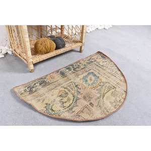 Alfombra de lana Bohemia Vintage Beige azul Patchwork grande 9x12 alfombra de felpa para entrada pasillo 2,5x1,5 pies con respaldo de látex - Product Image 2