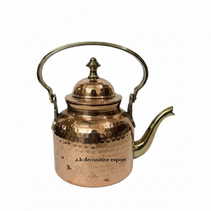 Modern Hand-Hammered Copper <b>Kettle</b> 1000ml Eco-Friendly with Lid Solid Brass Spout Handle Luxury Coffee/Tea Pot Pitcher Sale - Product Image 1