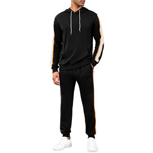 2025 venta al por mayor de invierno de los hombres de 2 piezas con capucha pantalones de chándal conjunto de peso pesado polar Jogger chándal Regular Fit Unisex 100% poliéster - Product Image 1