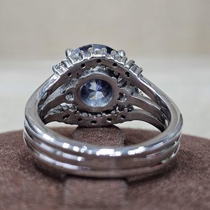 Anillo de Compromiso de Plata de Ley 925 con Moissanita Redonda VVSD1, Chapado en Rodio, al por Mayor, Estilo Eternity Vermeil - Product Image 5