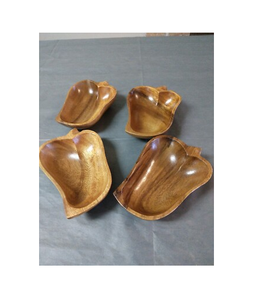 Bol en bois décoratif personnalisable bol de vaisselle de service de fruits en bois poli écologique - Product Image 1