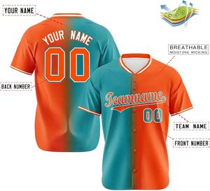 Camiseta de Béisbol Deportiva con Diseño Sublimado en Degradado, Camisetas de Béisbol Personalizadas, Estilo con Botones Completos - Product Image 2