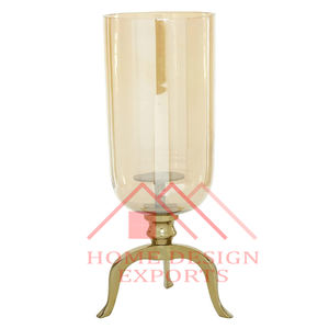 Bougie en verre et en métal de dernière conception de vente chaude-ouragan et votive pour la décoration à la maison - Product Image 1