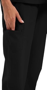 Conjunto de exfoliante para mujer, Top exfoliante elástico y pantalones para correr, traje exfoliante antiarrugas con cuello mandarín, uniforme médico - Product Image 5