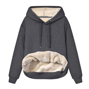 Women's Casual Winter Warm Fleece <b>Sherpa</b> <b>Lined</b> Pullover Hooded Sweatshirt Customizable Designs <b>Hoodies</b> - Product Image 1