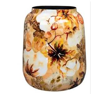 Jarrón de Flores de Hierro para Hogar y Jardín, Decoración de Mesa con Recubrimiento de Esmalte, Decoración Metálica para el Hogar, Diseño Floral, Hecho en India - Product Image 4