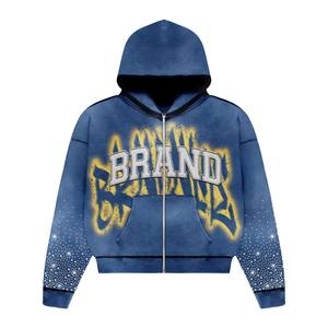 Survêtements deux pièces chauds à capuche pour hommes pour l'hiver avec logo de marque personnalisé conception lourde couleur néon grande taille écologique - Product Image 2