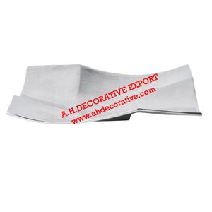 Bandeja para servir el desayuno de nuevo diseño para la decoración del hogar Plato para servir de forma cuadrada de plata fundida de aluminio Bandeja de mesa única - Product Image 1