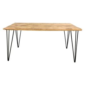 Ensemble de table à manger moderne avec pieds en forme d'épingle à cheveux en bois et en fer pour villas, hôtels, appartements - Meubles de salle à manger d'entrée de restaurant - Product Image 3