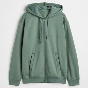 Sudadera con capucha extragrande con cremallera para hombre, Jersey de algodón 100%, logotipo personalizado de felpa francesa, sudaderas con capucha estampadas con hombros caídos en blanco para hombre - Product Image 3
