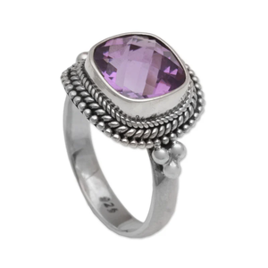 Wholesale 925 Sterling Silver <b>Boho</b> Style Cocktail <b>Ring</b> Handmade Unique Amethyst Purple Elegance Stylish Fashion <b>Rings</b> - Product Image 1