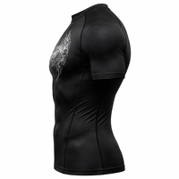 T-shirt de sport à compression pour homme, coupe slim, respirant, écologique, séchage rapide, manches courtes, dernière tendance, vente chaude, 180