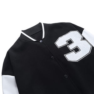 Veste de baseball à manches longues pour femmes de haute qualité Logo personnalisé imprimé peau de mouton vierge hiver bouton de taille XL - Product Image 3