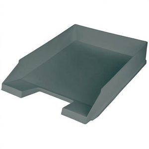 Bandeja para Cartas de Plástico Gris Claro para Papel A4/C4, Paquete de 5, 67 mm x 254 mm x 347 mm, con Asa Empotrada y Campo para Etiquetas - Product Image 3