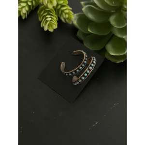 Zuni Trendy Sterling <b>Silver</b> Post Dangle <b>Hoop</b> Earrings with Pearl and Diamond for Weddings Parties and Gifts - Product Image 3