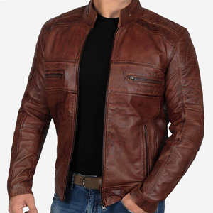 Chaqueta de Cuero para Hombre de Piel de Cocodrilo, 100% Cuero Vacuno Natural, Abrigo de Cuero Real, Ropa Masculina, Chaqueta de Primavera y Otoño para Hombre - Product Image 3