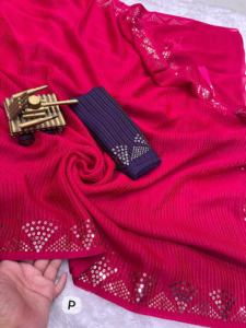 Colección Premium Georgette con lentejuelas Trabajo Saree Fabricante y proveedor de Surat al menor Rtae - Product Image 3