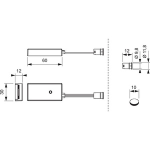 Mini interrupteur à capteur IR 60 mm 24 V 72 W blanc L&S, interrupteurs miniatures à haute efficacité - Product Image 4