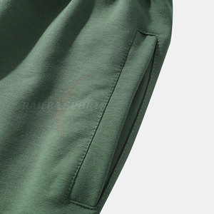 Shorts d'été pour hommes style urbain, en coton de haute qualité, décontractés, respirants, taille élastique mi-haute, motif uni sur le devant - Product Image 4