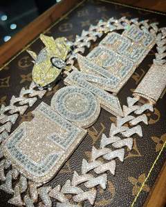 Cadena de Plata de Ley 925 para Niños, Estilo Hip Hop, con Colgante de Moissanita de Grado VVS, un Adorno Perfecto - Product Image 1