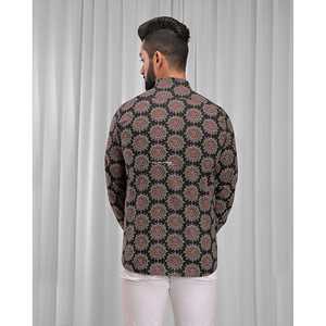 Chemise décontractée pour homme en coton imprimé à manches longues, respirante, en popeline ou tissu Oxford, motif floral ou à pois, offre ODM - Product Image 3