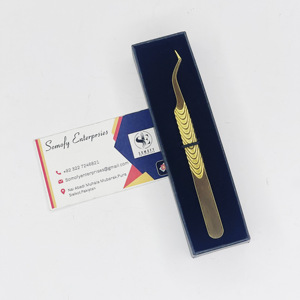 Pince à épiler de greffe de cils à pointe de fibre personnalisée au plasma doré Outil de beauté en acier inoxydable testé à la main Nouveau design de poignée Stock de Nouvelle-Zélande - Product Image 3