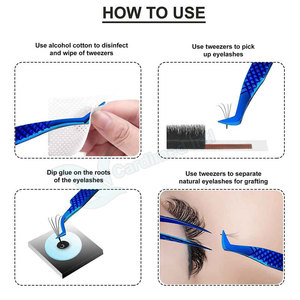 Pince à sourcils en acier inoxydable de nouvelle conception de couleur attrayante avec la couleur différente de pointe inclinée - Product Image 5