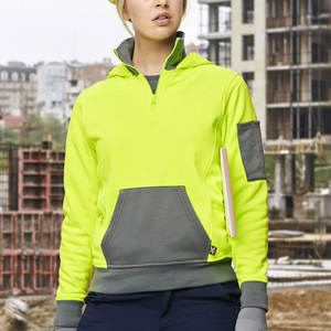 Sudaderas con capucha de lana para hombre que absorbe la humedad y transpirable con cremallera completa térmica Hi Vis Hooded - Product Image 4