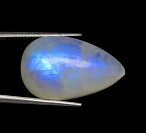 Cabujón de piedra lunar arcoíris Natural genuino en forma de pera gemas de piedra lunar llamativas azules para joyería - Product Image 2