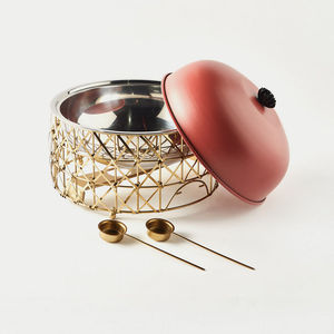 Casseroles décoratives de luxe design Chauffe-plats Pot chaud en métal personnalisé Couvercle en acier inoxydable Couleur personnalisée Taille applicable - Product Image 2