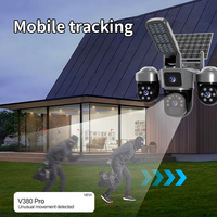 Cámara de Seguimiento de Movimiento con IA Solar, 360 PTZ, Visión Nocturna, WiFi, Tarjeta SIM 4G, IP66 Resistente a la Intemperie, Instalación Rápida, Almacenamiento en la Nube