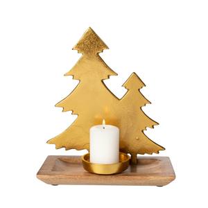 Modern Design Natural Wooden Base Gold Metal <b>Star</b> Shape Candle Holder For Home <b>Christmas</b> Wedding Decoration Candle Holder - Product Image 2
