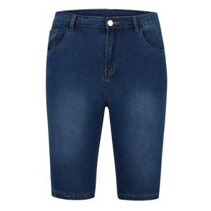 กางเกงขาสั้นผ้ายีนส์ฤดูร้อนของผู้ชายกางเกงขาสั้นผ้ายีนส์ขากว้างสีน้ำเงินแฟชั่นสตรีทสบายๆทุกวันพอดีหลวมและสบาย - Product Image 1