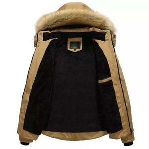 High Quality Custom Men's Puffer Jackets Winter <b>Thick</b> Hooded Outdoor <b>Quilted</b> Coat Zipper Closure Embroidered High Street Style - Product Image 3